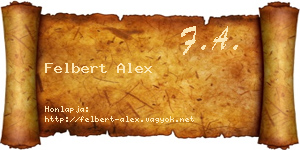 Felbert Alex névjegykártya